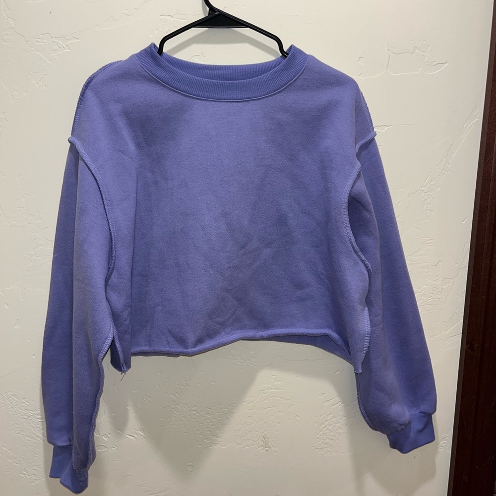 Amazon Women's Lavender Cropped Sweatshirt